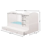 Βρεφική πολυμορφική κούνια BABY COTTON with Telescopic Rail  Λευκό χρώμα  CO-1015  80x180εκ.  Cilek - Image 9