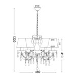 Φωτιστικό οροφής  5Φ  Λευκό & Θαλασσί πουά καπέλα  Ø 46εκ.  ACA - Image 3