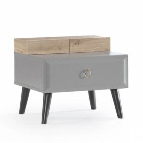 Κομοδίνο  LUNA  Μελαμίνη  Γκρι χρώμα  56006  55x46x46εκ. Kupa