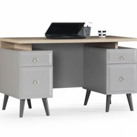 Γραφείο  LUNA  Μελαμίνη  Γκρι & Φυσικό χρώμα  56008  130x65x75εκ. Kupa