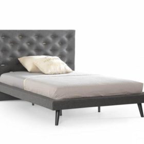 Κρεβάτι  ημίδιπλο  LUNA  Μελαμίνη  Γκρι χρώμα  56009  120x200εκ. Kupa
