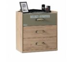 Συρταριέρα CAMP Μελαμίνη 63007  Φυσικό & Χακί χρώμα  88x42x70εκ. Kupa