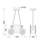 Παιδικό φωτιστικό οροφής  2Φ  ''ΆΜΑΞΑ ΠΡΙΓΚΙΠΙΣΣΑΣ''  Bambini Luminaires  MD110042P Pink ACA - Image 3