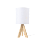 Επιτραπέζιο φωτιστικό με υφασμάτινο καπέλο & ξύλινα πόδια  TF176721TWH  White  ACA  