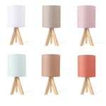 Επιτραπέζιο φωτιστικό με υφασμάτινο καπέλο & ξύλινα πόδια  TF176721TWH  White  ACA   - Image 3