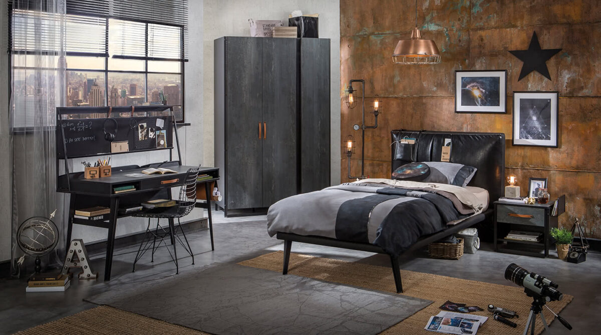 Παιδικό κρεβάτι ημίδιπλο DARK METAL Μαύρο χρώμα 120x200εκ. DM-1302 Cilek - Image 2