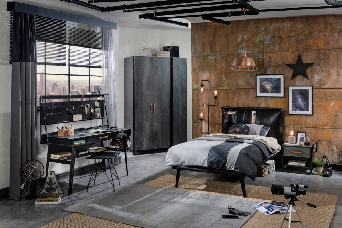 Παιδικό κρεβάτι ημίδιπλο DARK METAL Μαύρο χρώμα 120x200εκ. DM-1302 Cilek - Image 8