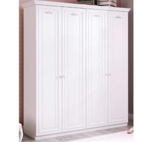 Ντουλάπα 4φυλλη ROMANTICA Λευκό χρώμα