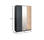 Παιδική ντουλάπα Black 3φυλλη με καθρέπτη, Cilek BL-1002