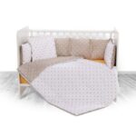 Σετ Προίκας Μωρού κούνιας 5τεμ. 70x140cm Crowns Latte 20800084801  Lorelli