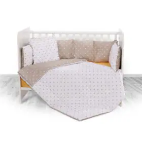 Σετ Προίκας Μωρού κούνιας 5τεμ. 70x140cm Crowns Latte 20800084801  Lorelli