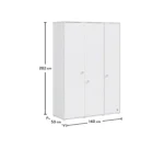 Παιδική Ντουλάπα 3φυλλη MONTES WHITE MW-1002 Cilek - Image 7