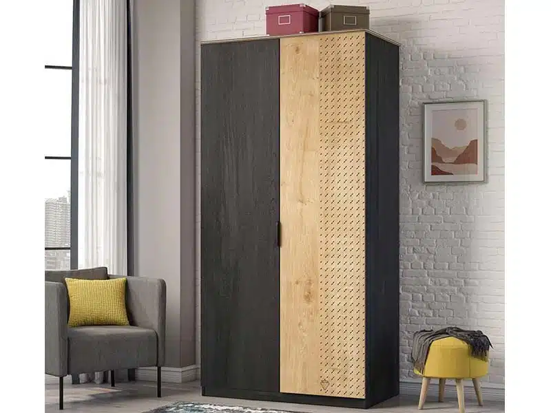 60 Παιδική ντουλάπα 2φυλλη BLACK BL-1001 Cilek - Image 1