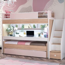 Κουκέτα Angel City 90x200cm Kupa με γραφείο και αποθηκευτικό χώρο.