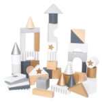 Ξύλινα τουβλάκια κατασκευών Ασημί Jabadabado