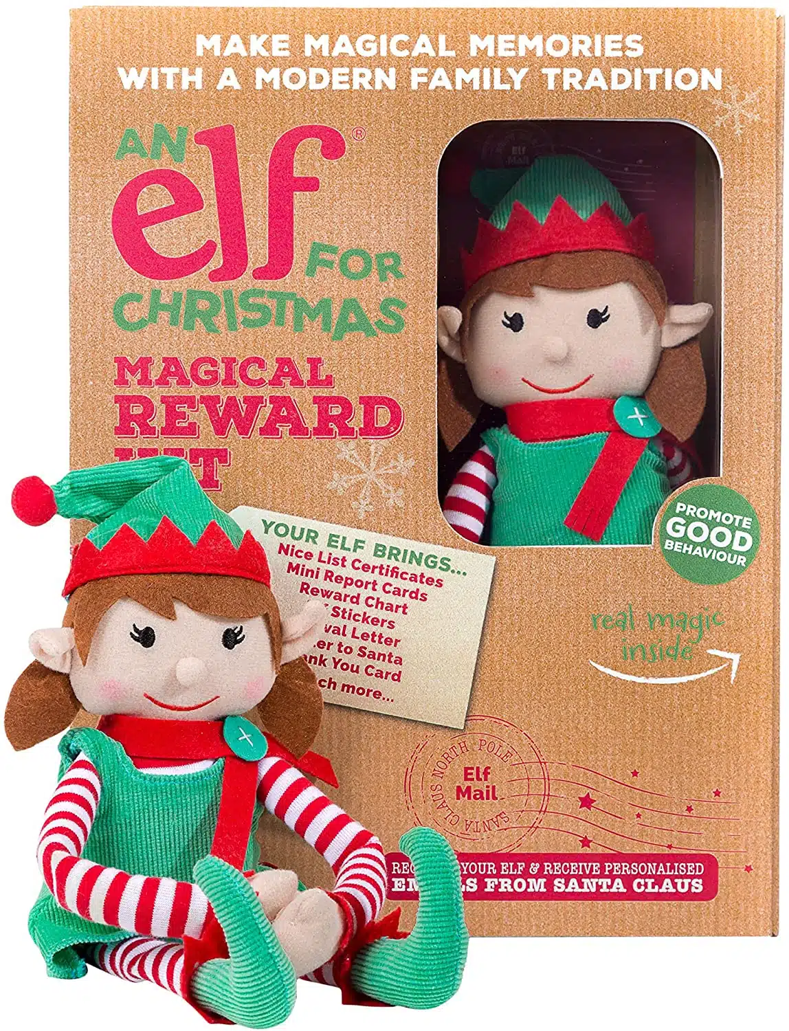 Christmas Girl Elf Toy & Magical Reward Kit  Elf for Christmas