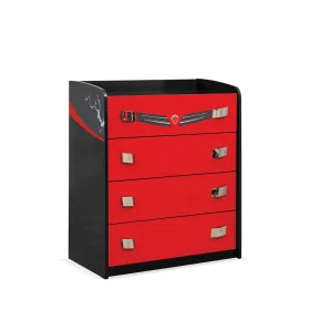 Συρταριέρα GT-1204  Κόκκινο & Μαύρο  χρώμα  74x41x87338εκ. Cilek