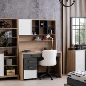 Σύνθεση γραφείου NEW CITY  Μελαμίνη 25303/25313 120x60x176εκ.  Kupa