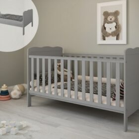 Βρεφικό προεφηβικό κρεβάτι Alice Grey 70x140 BabyCute, ιδανικό για το παιδί σας.