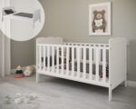 Βρεφικό προεφηβικό κρεβάτι Alice White 70x140 BabyCute: Λευκό παιδικό κρεβάτι