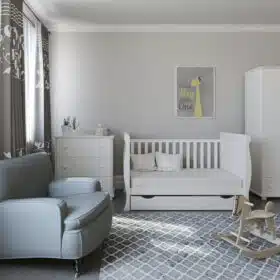 Σετ Βρεφικού Δωματίου  Elegant  White  Κούνια με Στρώμα-Συρταριέρα-Ντουλάπα  BC40011 BabyCute