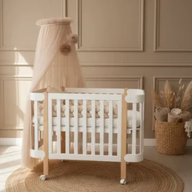 Βρεφική Κούνια Anti-Reflux Nika White & Natural