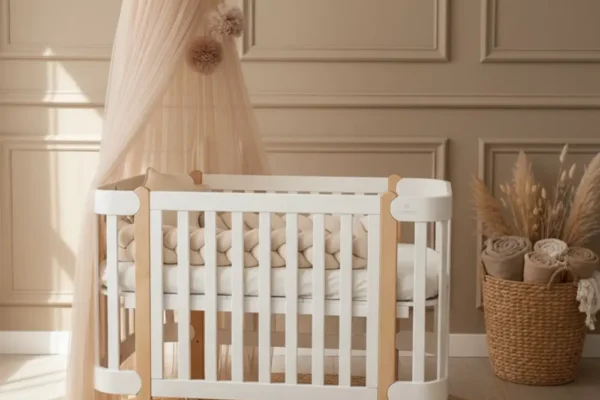 Βρεφική Κούνια Anti-Reflux Nika White & Natural