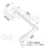 Φωτιστικό γραφείου με Σφιγκτήρα Μαύρο  SF606BB Penna  ACA - Image 2