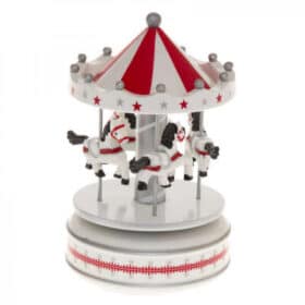 Ξύλινο μουσικό καρουζέλ ''Άσπρο'' 20εκ.  106012BW  Lights & Christmas