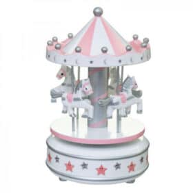 Ξύλινο μουσικό καρουζέλ ''Ροζ'' 20εκ.  106012FP  Lights & Christmas