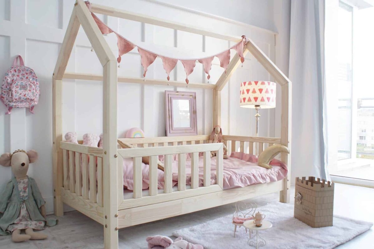 Κρεβάτι Παιδικό Montessori Bianco Fast με κάγκελα 30cm Natural  90×190cm (Πόδια 10cm) Luletto (Δώρο 10% έκπτωση στο Στρώμα) - Image 5