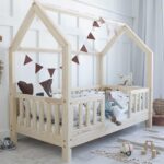 Κρεβάτι Παιδικό Montessori Bianco Duo Fast με κάγκελα 30cm σε Φυσικό  Ξύλο  90×190cm (Πόδια 10cm) Luletto (Δώρο 10% έκπτωση στο Στρώμα) - Image 2