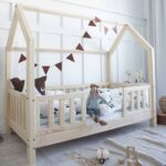 Κρεβάτι Παιδικό Montessori Bianco Duo Fast με κάγκελα 30cm σε Φυσικό  Ξύλο  90×190cm (Πόδια 10cm) Luletto (Δώρο 10% έκπτωση στο Στρώμα) - Image 3