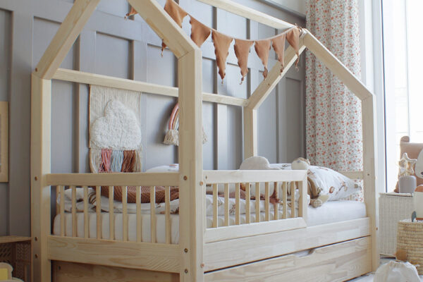 Luletto κρεβάτι Montessori Piola Plus σπιτάκι με συρτάρι 90x200cm