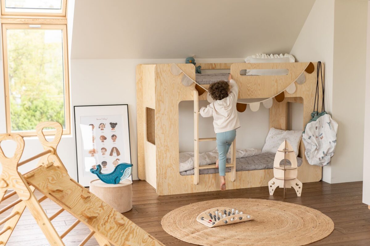 Κουκέτα  Παιδική Διπλή Mila Simba σε Φυσικό Ξύλο 90×200cm  Adeko (Δώρο 10% Έκπτωση στα Στρώματα) - Image 3