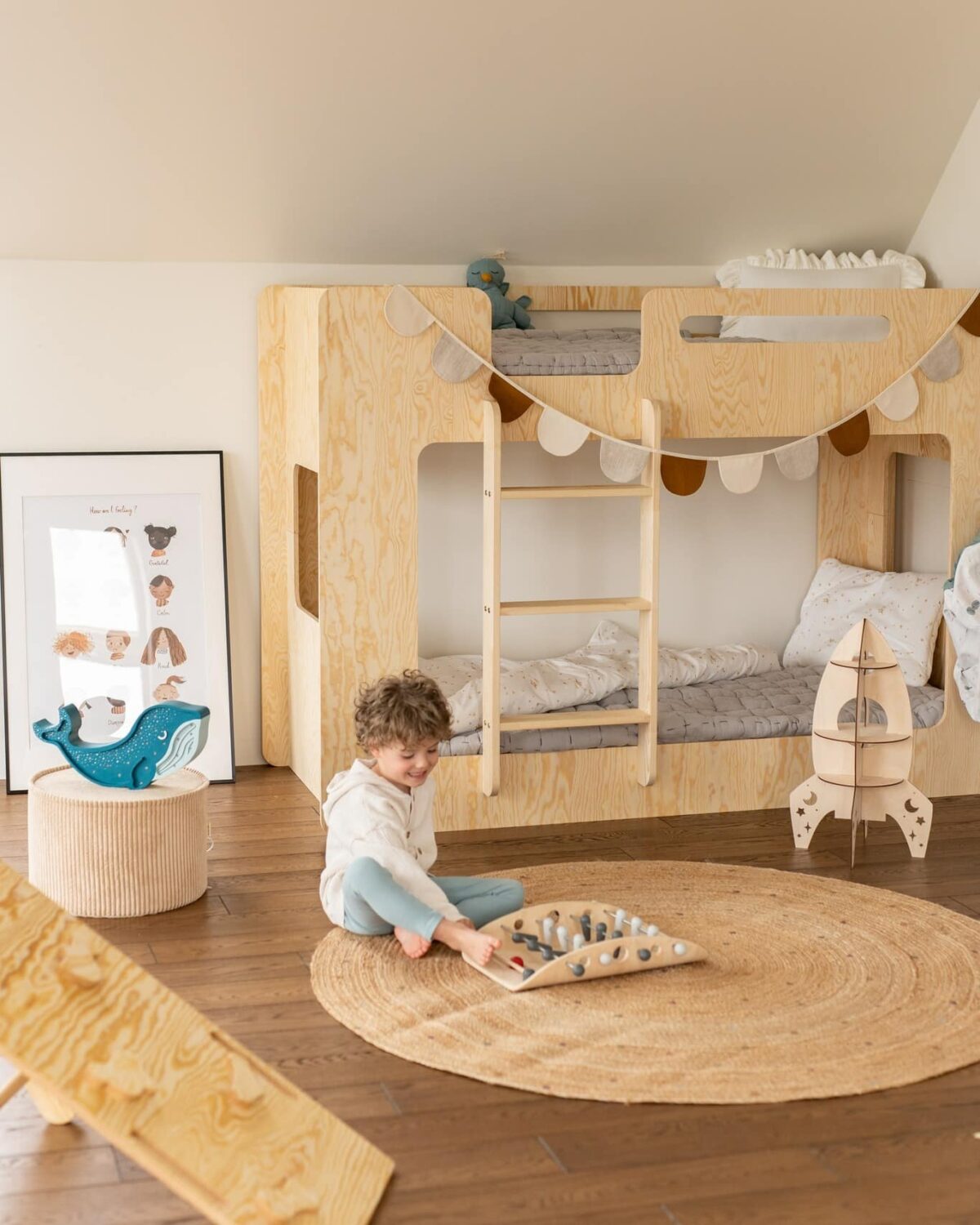 Κουκέτα  Παιδική Διπλή Mila Simba σε Φυσικό Ξύλο 90×200cm  Adeko (Δώρο 10% Έκπτωση στα Στρώματα) - Image 4