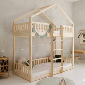 Κουκέτα HouseBed ξύλινη με σκεπή, 90x190cm, Luletto