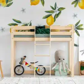 Υπερυψωμένο Παιδικό κρεβάτι  Mila σε Φυσικό Ξύλο  90×190cm  Adeko (Δώρο 10% Έκπτωση στο Στρώμα)