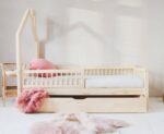 Κρεβάτι Παιδικό Mali με Κάγκελα & Καμινάδα σε Φυσικό  Ξύλο  90×200cm  Luletto (Δώρο 10% έκπτωση στο Στρώμα) - Image 8