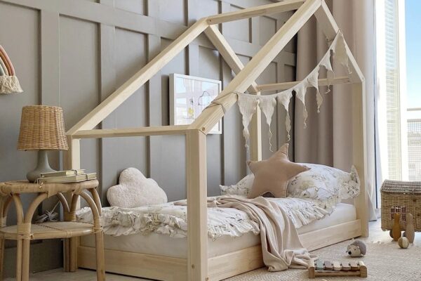 Παιδικό κρεβάτι Montessori Coco, φυσικό ξύλο, 100x200cm