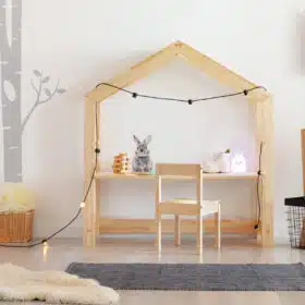 Παιδικό Γραφείο House με Ρυθμιζόμενο Ύψος σε Φυσικό  Ξύλο  111x40x122 cm  Adeko