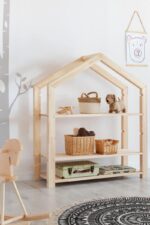 Παιδική Βιβλιοθήκη Μεγάλη House  σε Φυσικό  Ξύλο  113x40x127 cm  Adeko - Image 2