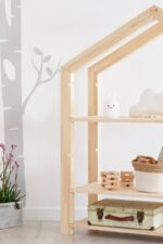 Παιδική Βιβλιοθήκη Μεγάλη House  σε Φυσικό  Ξύλο  113x40x127 cm  Adeko - Image 3
