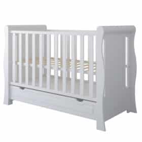 Λευκό βρεφικό κρεβάτι Megan 60x120cm με συρτάρι