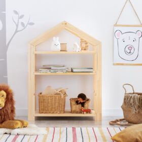 Παιδική Βιβλιοθήκη Μικρή House  σε Φυσικό  Ξύλο  73x40x95 cm  Adeko