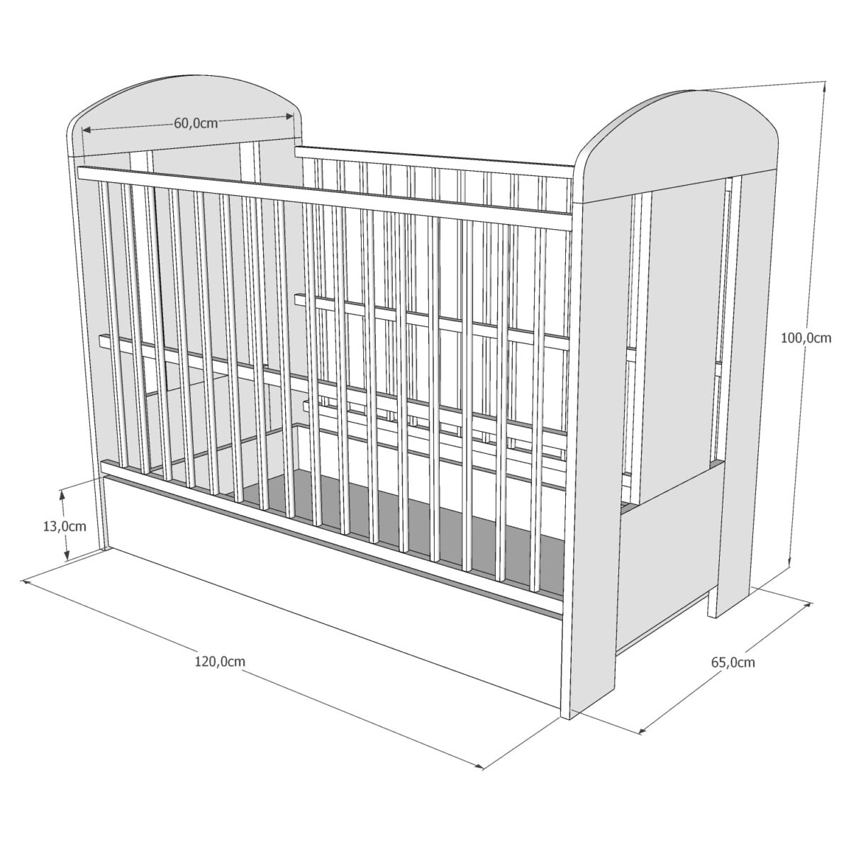 Βρεφικό Κρεβάτι White Elephant 60x120cm   BC10043 BabyCute - Image 3