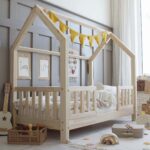 Κρεβάτι Παιδικό Montessori Bianco Duo Fast με κάγκελα 30cm σε Φυσικό  Ξύλο  90×190cm (Πόδια 10cm) Luletto (Δώρο 10% έκπτωση στο Στρώμα)