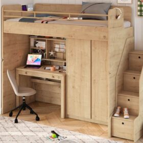 Παιδική κουκέτα MOCHA STUDIO-3 Cilek 90x200cm με γραφείο και ντουλάπα.