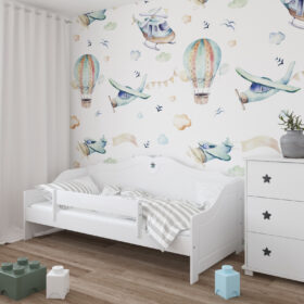 Καναπές Κρεβάτι Franio BabyCute λευκό με προστατευτικό, διαστάσεων 90x200cm.