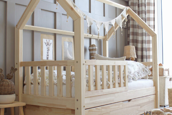 Παιδικό κρεβάτι Montessori Bianco Plus Fast με συρτάρι Luletto.